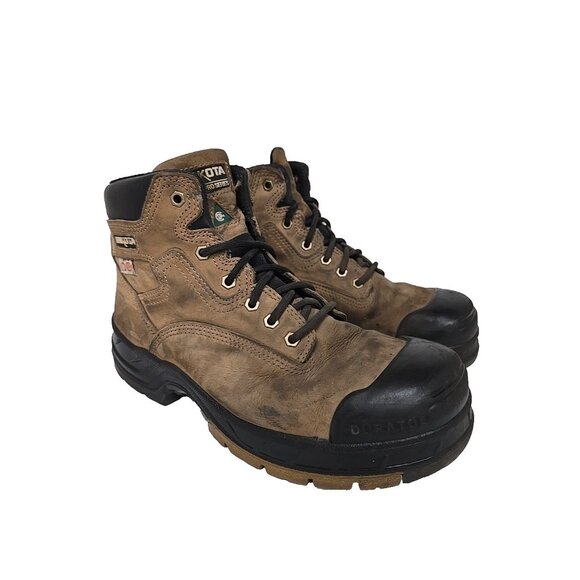 DAKOTA Men's 6006 6" Quad Comfort Steel Toe Freshtech Work Boots Tan Size 10M - Picture 1 of 7